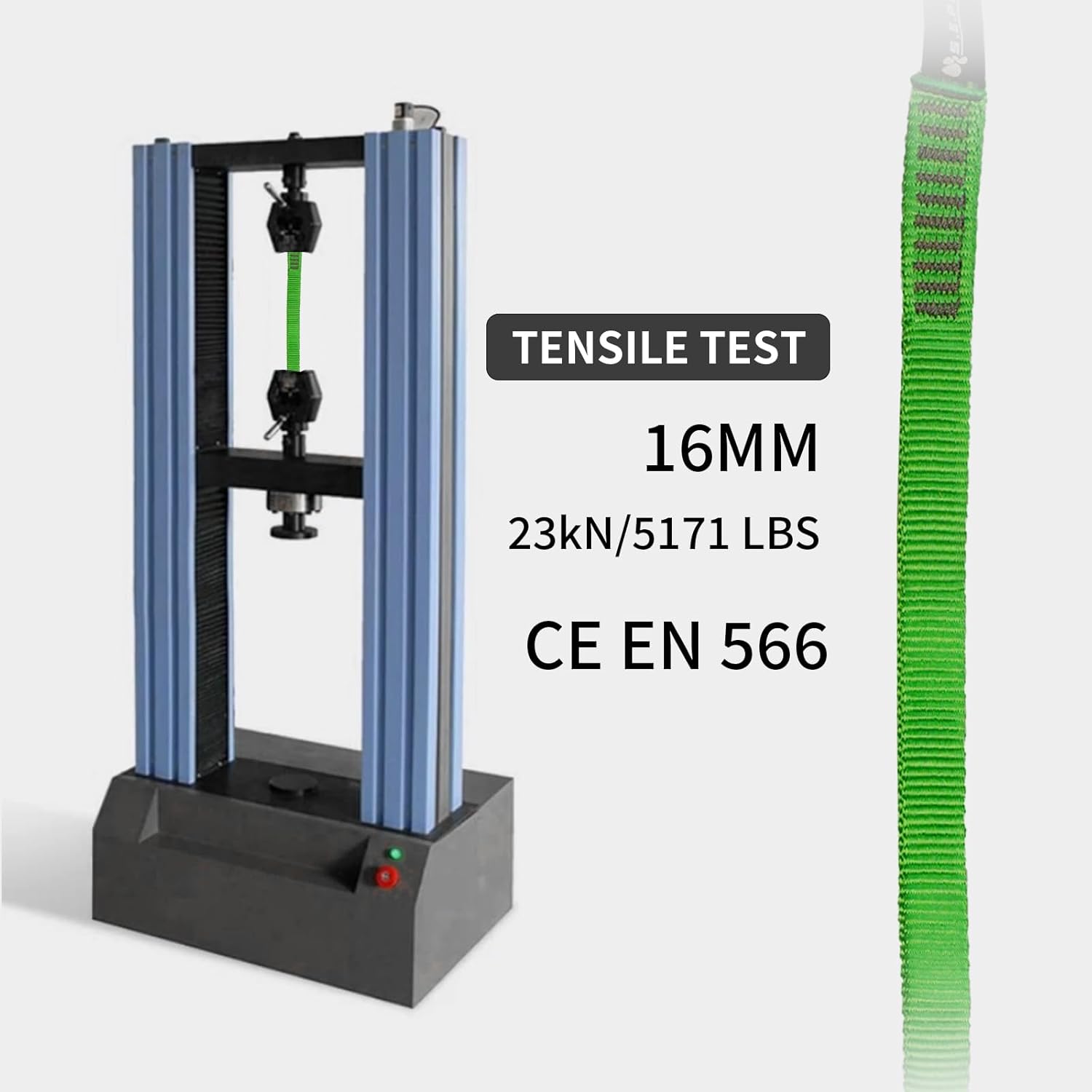 16mm Nylon Straps Runner, 23KN/5171 lbs, EN566 Rock Tubular Webbing for Tree Work, Positioning, Rigging, Ziplining, Anchoring,Hanging, Stretching,3pc,48inch,Green