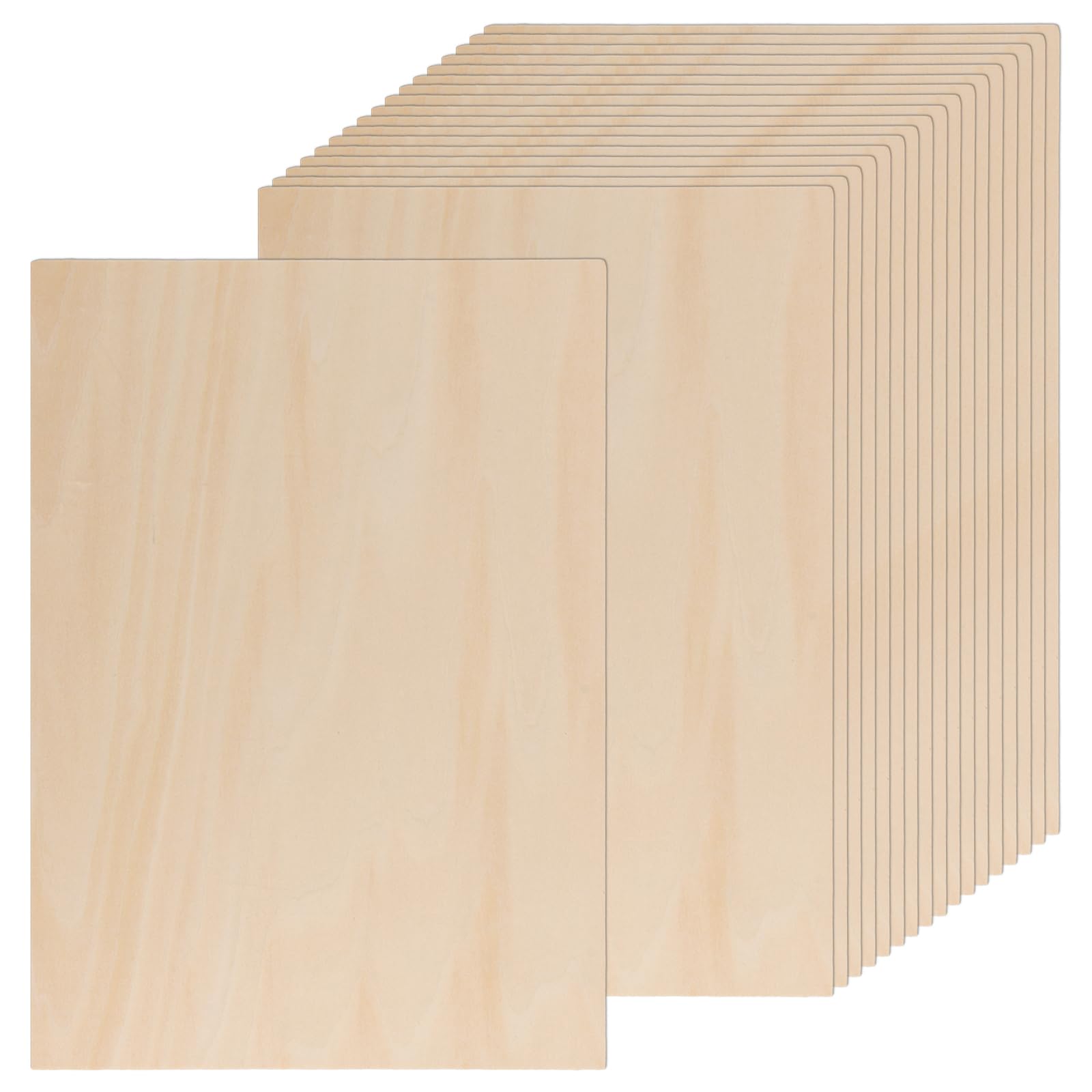 GBACHOOSE 18 stuks multiplexplaten 3 mm ( /- 0,2), 40 x 30 cm, lindehouten plaat, rechthoekig voor handwerk, lasergravure, doe-het-zelf, model, schilderen, kunst en