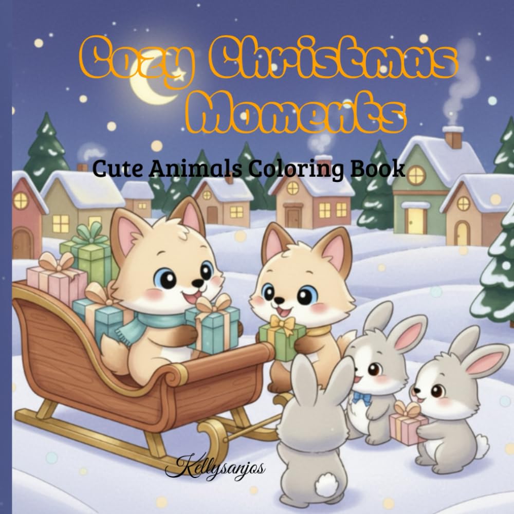 Cozy Christmas Moments: Cute Animals Coloring Book