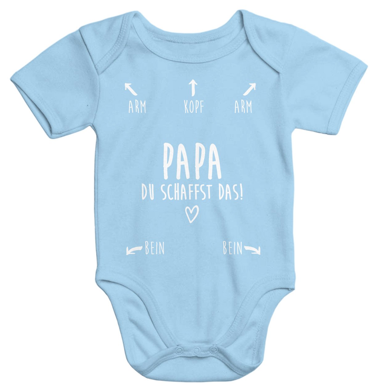 MoonWorks Baby Body Papa du schaffst das Kurzarm Babybody Bio-Baumwolle