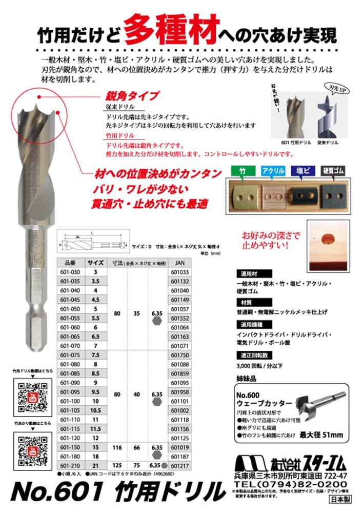 Star-M 601 Foret de précision 10,5mm Japonais