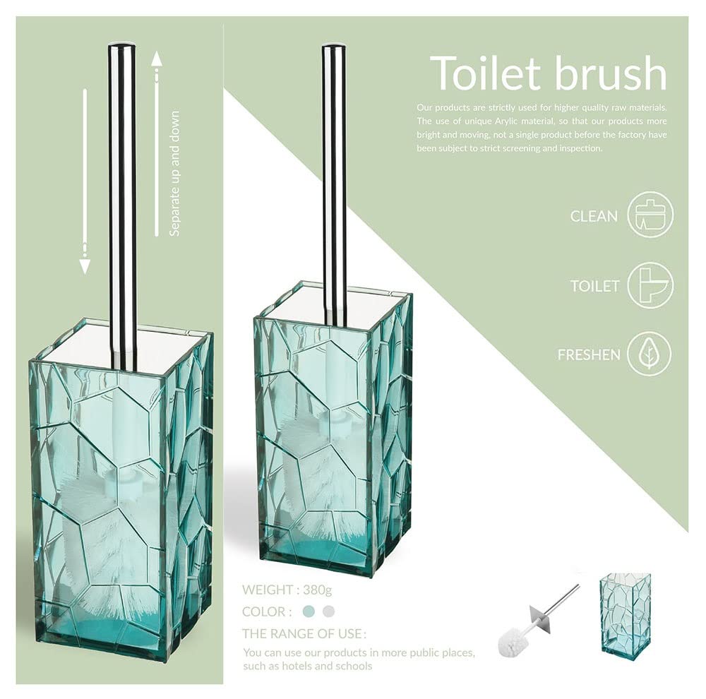 DSMYYXGS 5 Piezas Juego de Accesorios para Baño en 3D Acrílico - Porta Cepillos de Dientes, Jabonera, Dispensador de Jabón, Vaso para Enjuague Bucal, Arbusto de Baño (Color : Green)