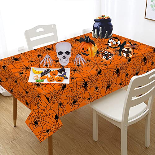 Uomnicue Christmas Tablecloth 54 X 108Inch,Disposable Plastic Red White Christmas Trees Snowflakes Table Cover Christmas Theme Tablecloth For Christmas Holiday Party Decorations (3, Spider Web) #TOP5