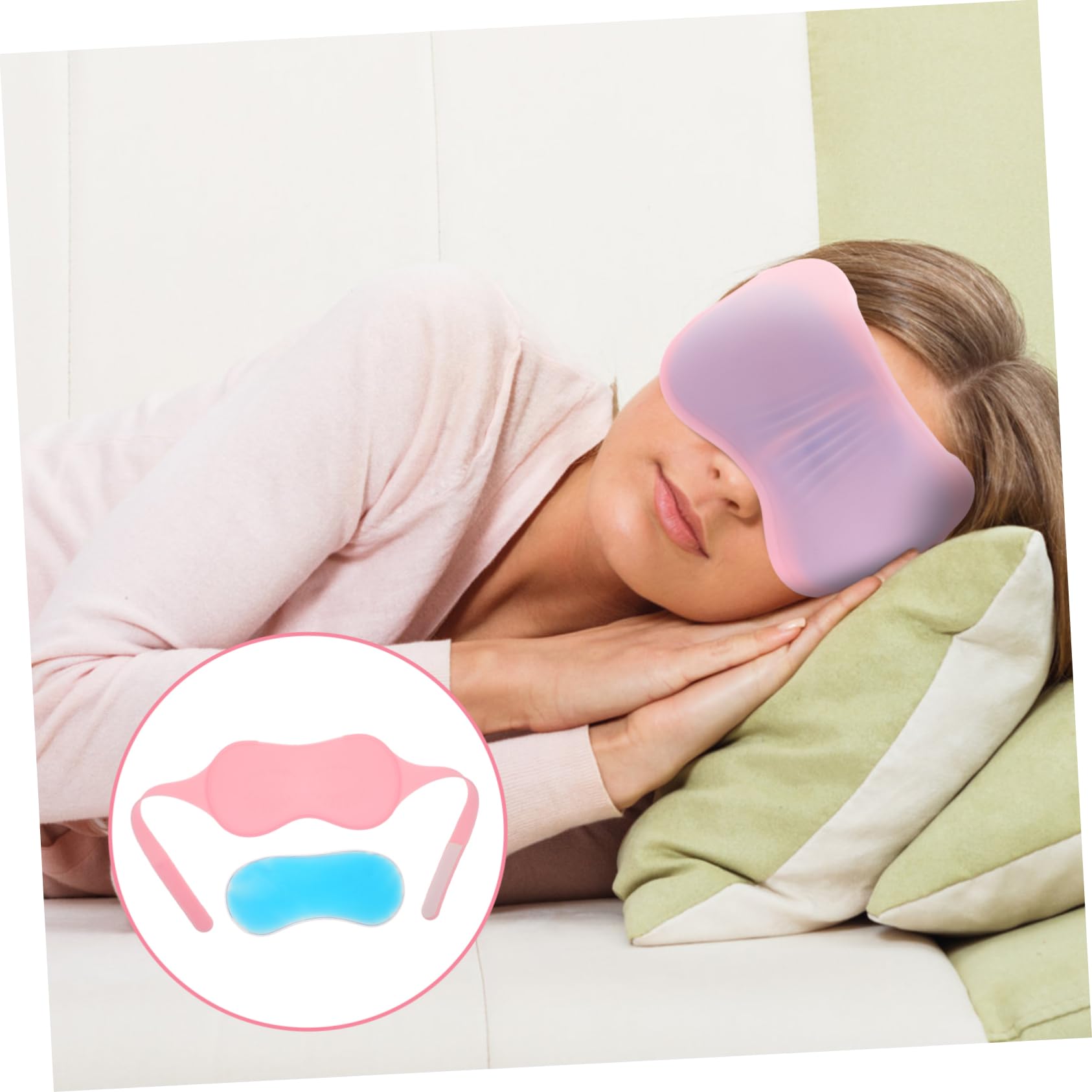Antifaz de Gel para Ojos, 1 Juego de Silicona Rosa Compresa Fría