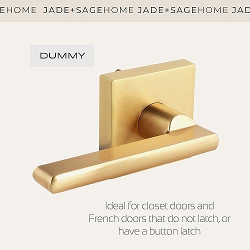 Miniatura 2 de JADE + SAGE Hunter - Manija de puerta interior de privacidad sin llave  Cerradura de puerta dorada cepillada  Manija de puerta dorada moderna de