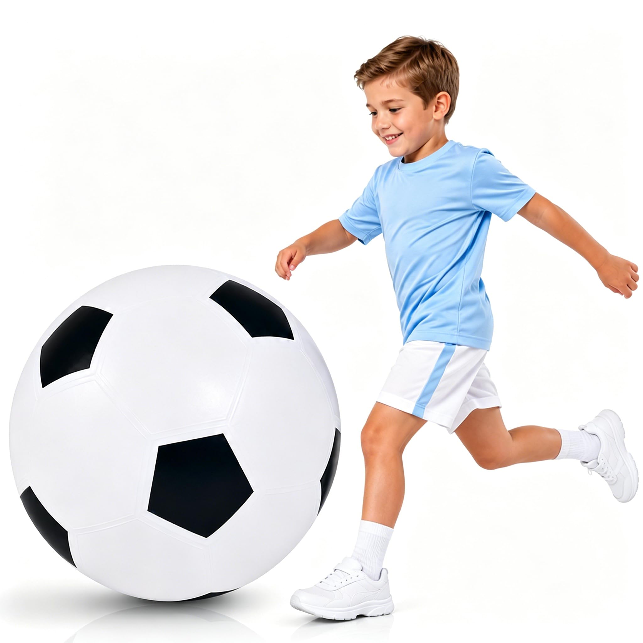 Shengruili Kinder Fussball aus Gummi,XL Fußball Ø 60cm Groß,Outdoor Spiele für Kinder,Mädchen Jungen,Fussball Geschenke Jungen