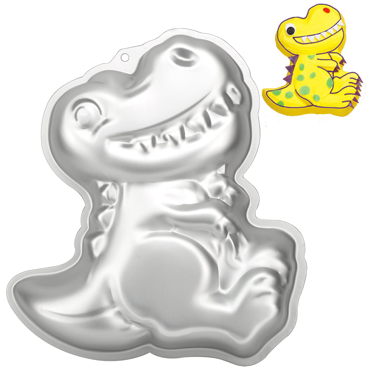 Molde para tartas con forma de dinosaurio, molde para tartas de cumpleaños 3D, moldes de aleación de aluminio antiadherentes para hornear