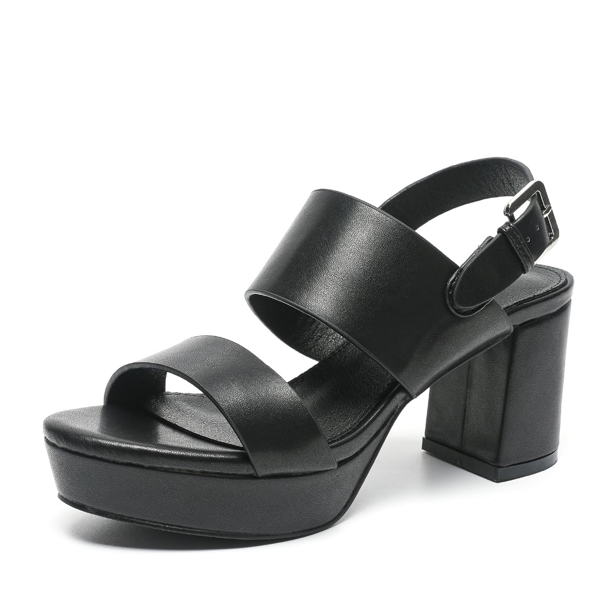 Amoji Women 3 Inch Block Heels Platform Strap Chunky Heeled Sandals 328