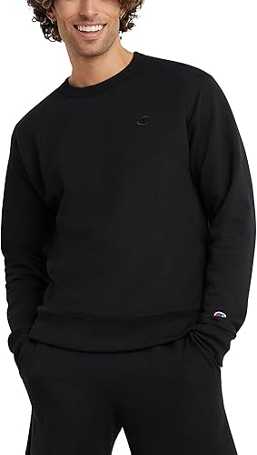 Champion Sudadera de forro polar Powerblend para hombre, sudadera de cuello redondo (regular o grande y alto)