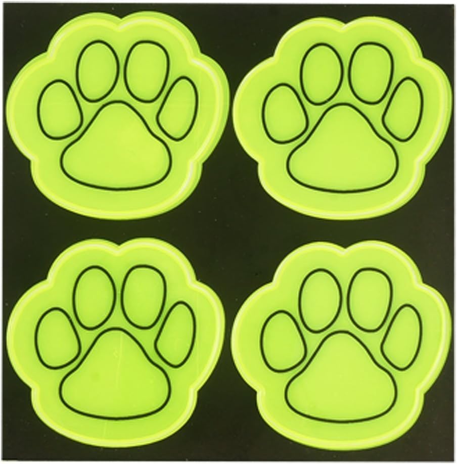 8 Reflective High Visibility "Paw" Stickers