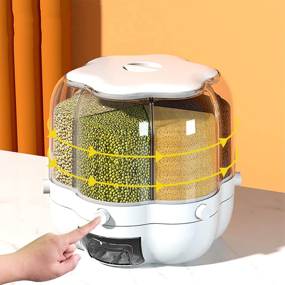 Dispenser di alimenti rotante Secchio di Serbatoio di stoccaggio del Sigillato Contenitore di grano contenitore per la casa e la