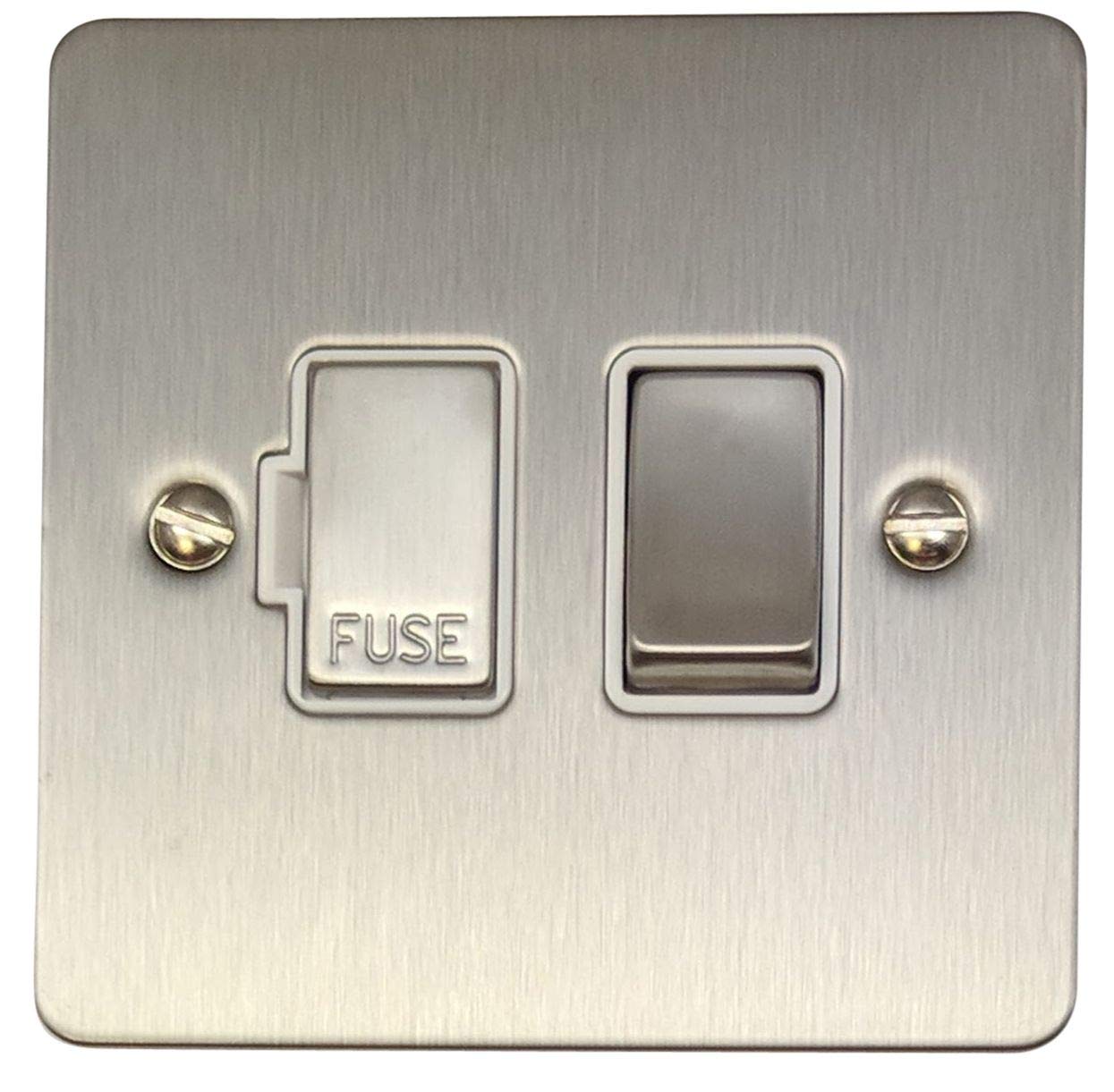 G&H Brassware G&H Fss257 Flat Plate Brushed Steel 1 Gang Fused Spur 13A Switched