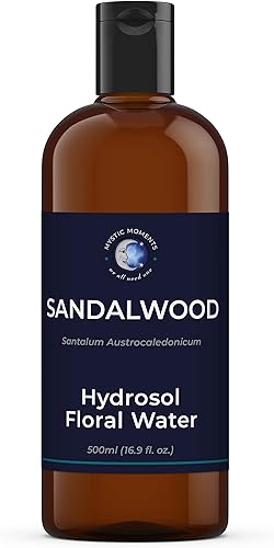 Mystic Moments | Agua floral de hidrosol natural de sándalo 16.9 fl oz | Perfecto para piel, cara, cuerpo y productos de belleza caseros Vegano sin