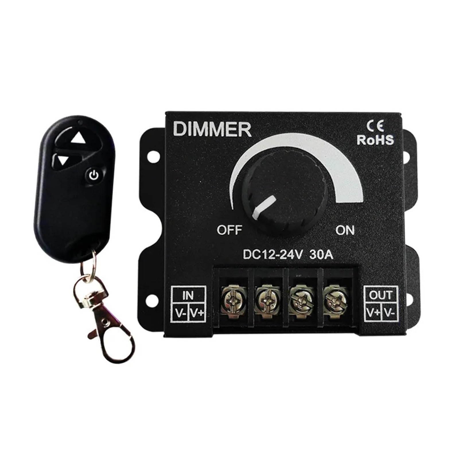 Interruptor de atenuación LED continuo, CC 5 V, 12 V, 24 V, 30 A, 90 A, control remoto, barra de luz LED de un solo color, controlador de ajuste de brillo (5-24 V, 3 x 30 A)