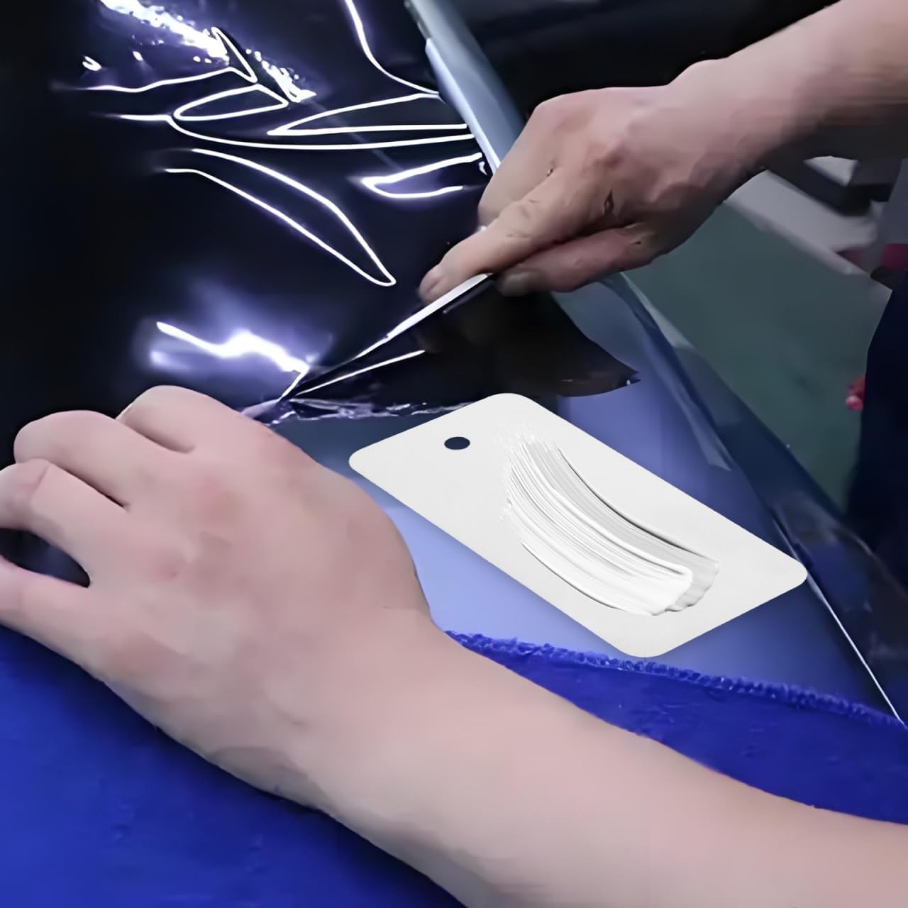 Unomor 20Pcs Automotive Spray Paint Sample Cards Iron Display Boards for Car Wrapping and Window Tinting Testing Durable 4.88X2.3 Inch Metal Test Panels for Auto Shops