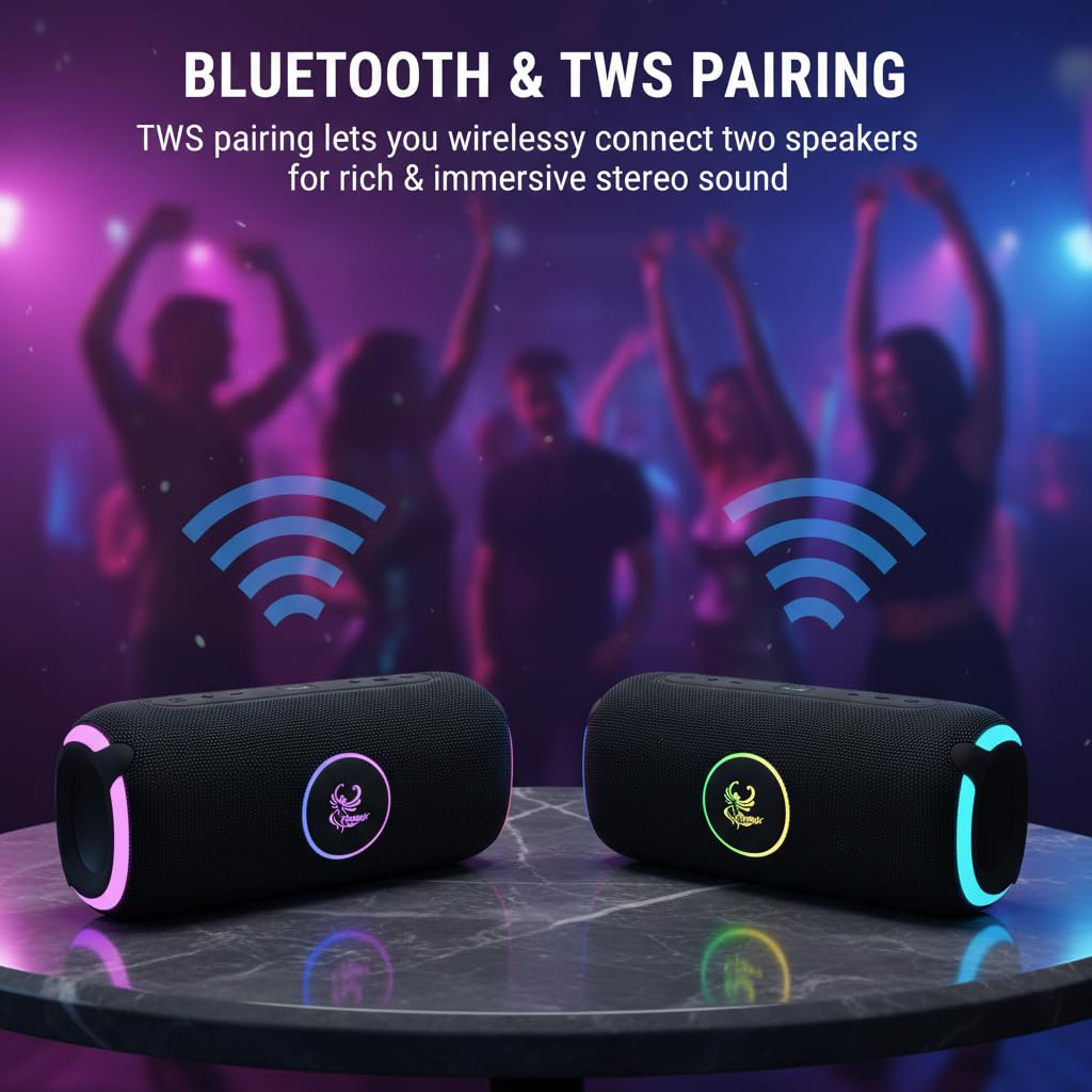 Bluetooth　audio Amazon.com: iphoenix IP740 Portable Bluetooth Speaker, Stereo