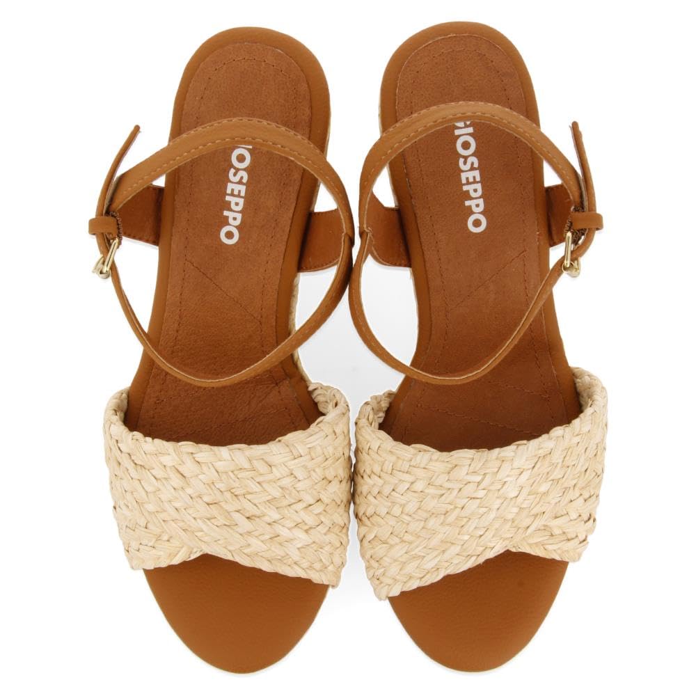 SANDALIAS DE RAFIA COLOR NATURAL CON CUÑA Y PLATAFORMA PARA MUJER ALLKAJ