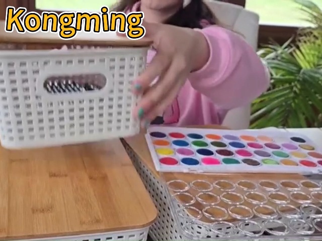 Kongming Scatole Plastica Con Coperchio 3 Pezzi Contenitore Con Bambù Coperchio 5L Cestino Portaoggetti, Bianca Impilabili Organizer Per Bagno, Cucina, Camera Da Letto Ufficio 25 x 18 x 10 cm