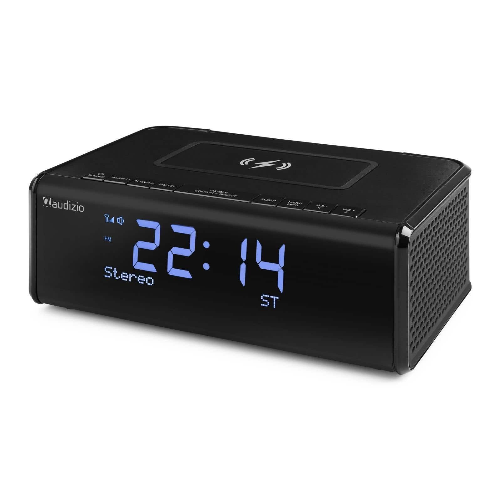 Audizio Cuneo Radio Dab+ con Bluetooth con Carga inalámbrica, función Despertador, Altavoz Integrado, Estaciones preajustables, Ideal para Escuchar Tus radios favoritas en Todas Partes - Color Negro