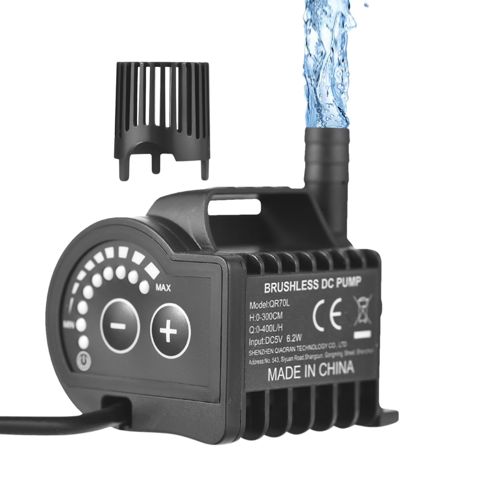 Small Fountain Pump - 8-Speed Adjustable Submersible Water Pump,USB Rechargeable Water Pump for Fountain, Fish Tank, Pond, Statuary, Aquarium