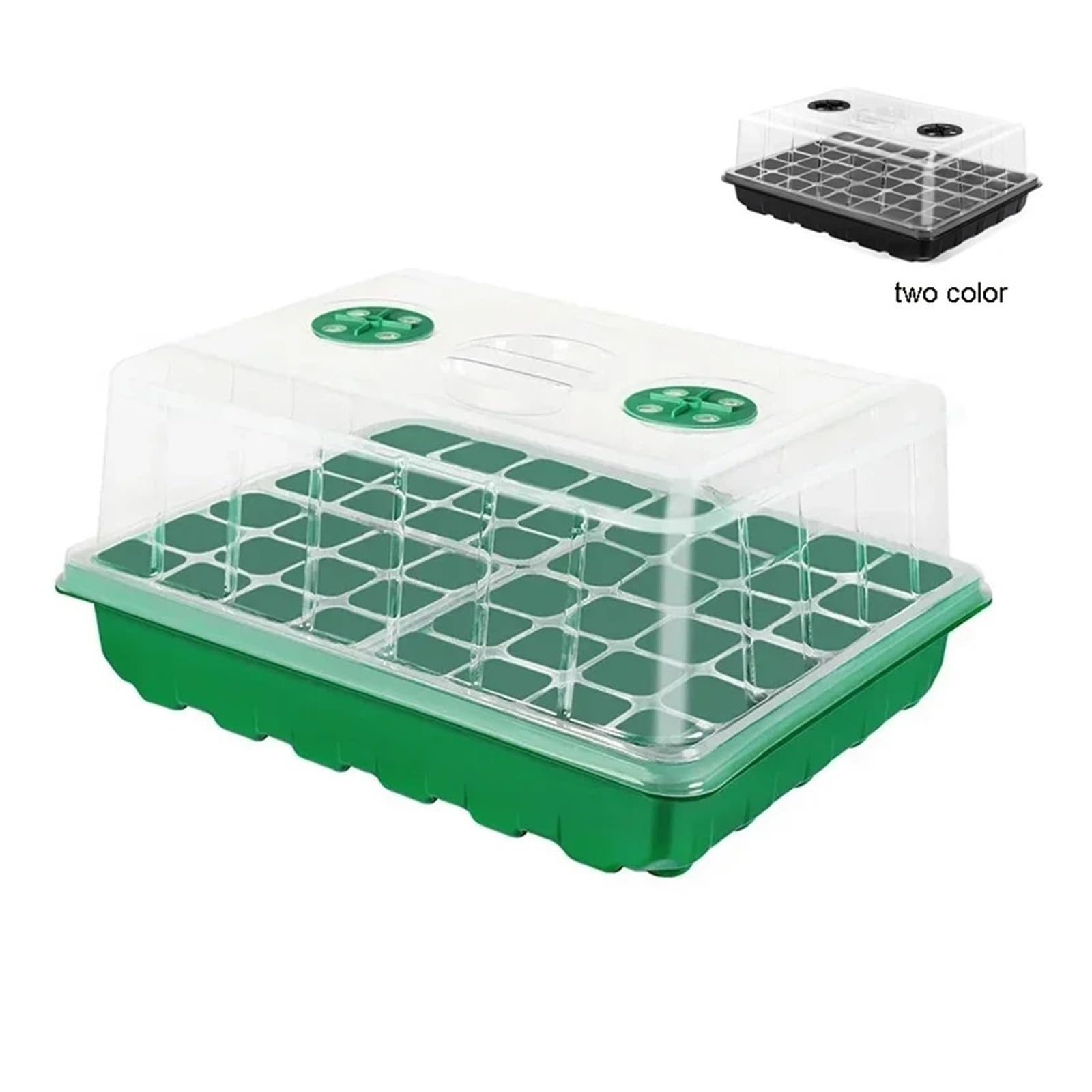 Bandejas De Semillas Bandeja for Semillas de 1/3 Piezas, 24/48 Orificios, Caja for plántulas, macetas, for germinación, incubadora Plantas, for jardinería para Jardines(Black,48 Holes,3PCS)
