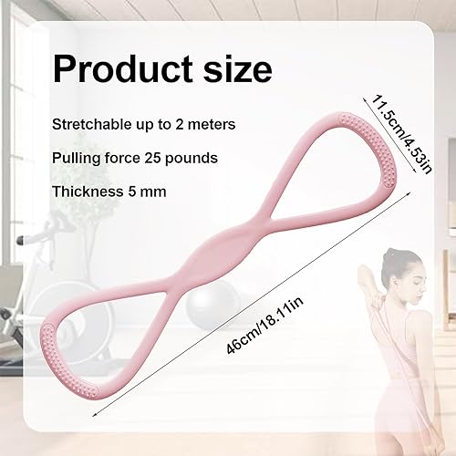 Miniatura 2 de Figura 8 banda de resistencia, figura 8, bandas de resistencia para mujeres y hombres, para brazos, espalda, hombros elásticos con asas, regalo para