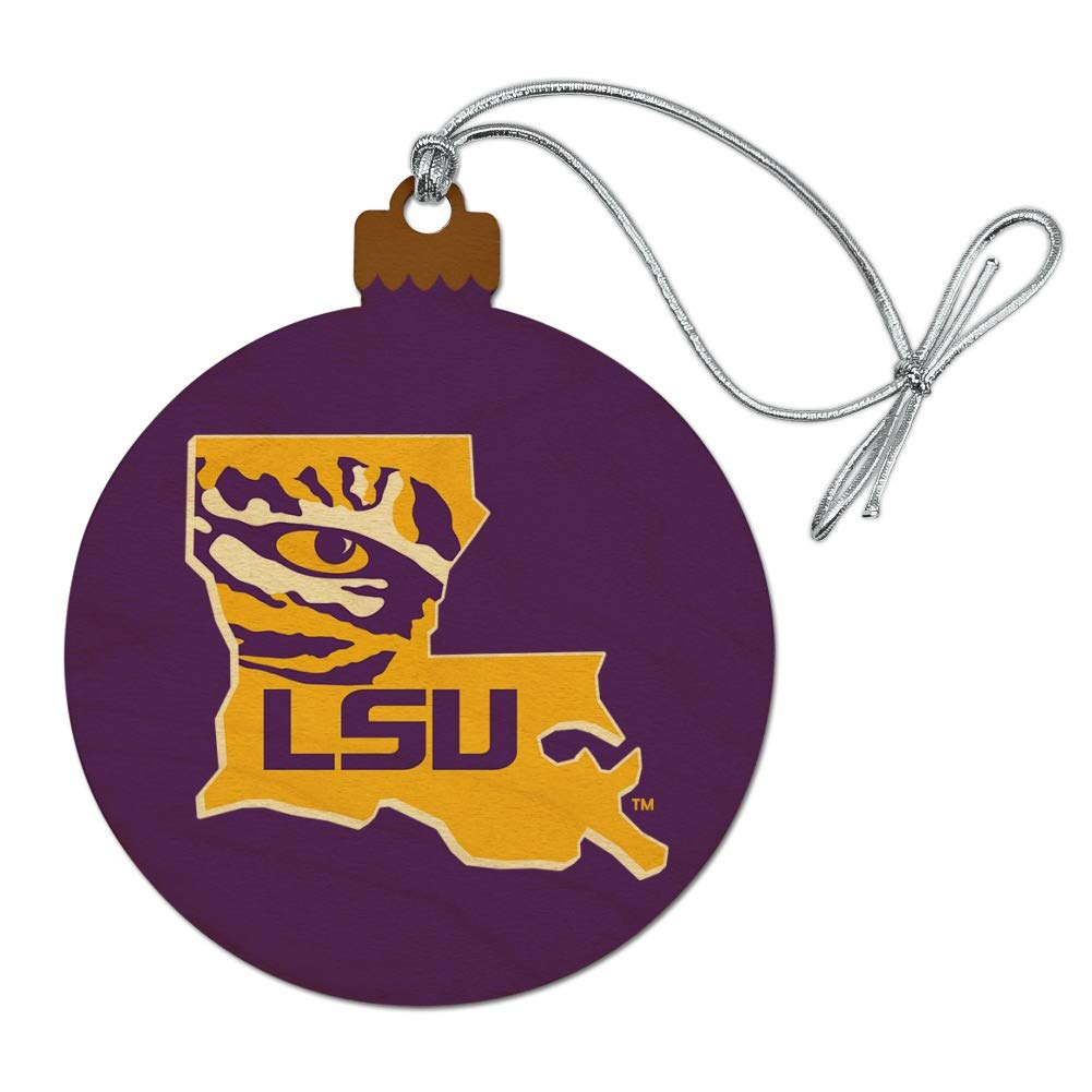 GRAPHICS & MORE LSU Tiger State Mark Wood Christmas Tree Holiday Ornament