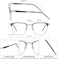 Vista 2 de GUDVUE Lentes de luz azul, para computadora/juegos/TV/teléfonos para mujeres/hombres, antirreflejos/UV400/fatiga ocular, oro rosa