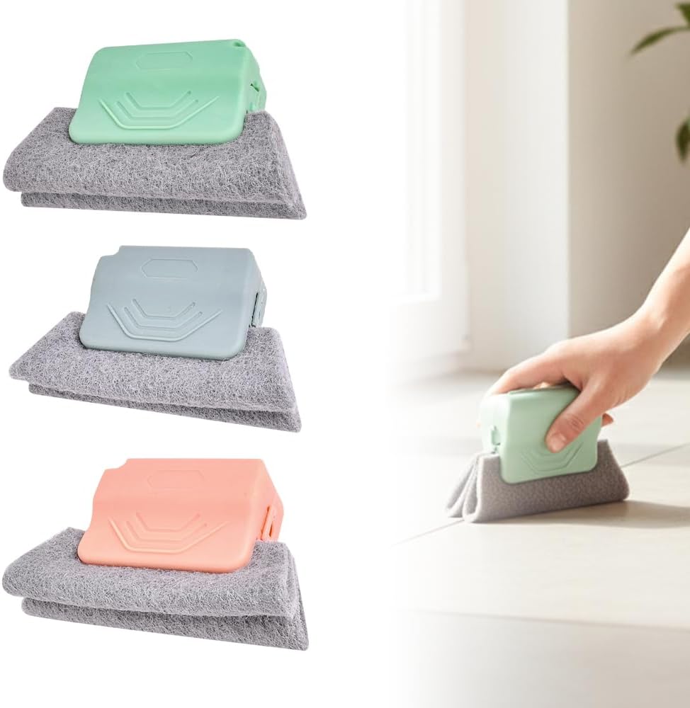 Magic Window Track Cleaner, 2025 Upgraded Handheld Cleaning Brush Set, for Window Slides Grooves, Tile Grout Lines, Shutter Slats, Car AC Vents & Narrow Gaps​ (Colorful 3PCS)