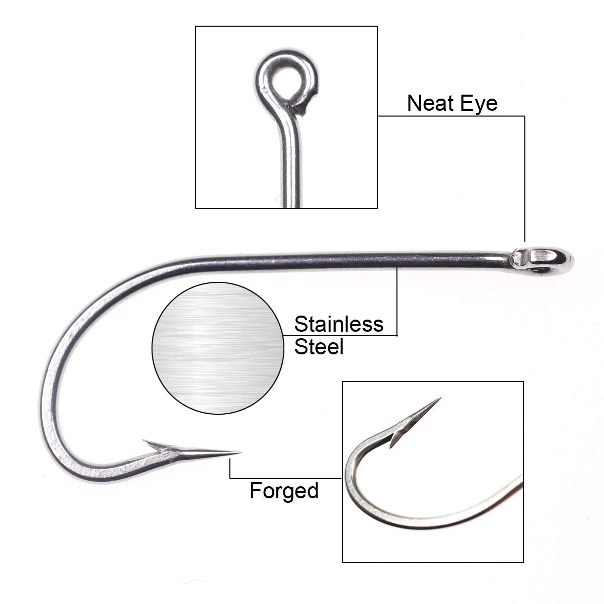 Wifreo 140pcs Set Stainless Steel Fishing Hook O'SHAUGHNESSY Long Shank Saltwater Fish Hook Small Clouser Minnow Sculpin Fly Tying Hooks