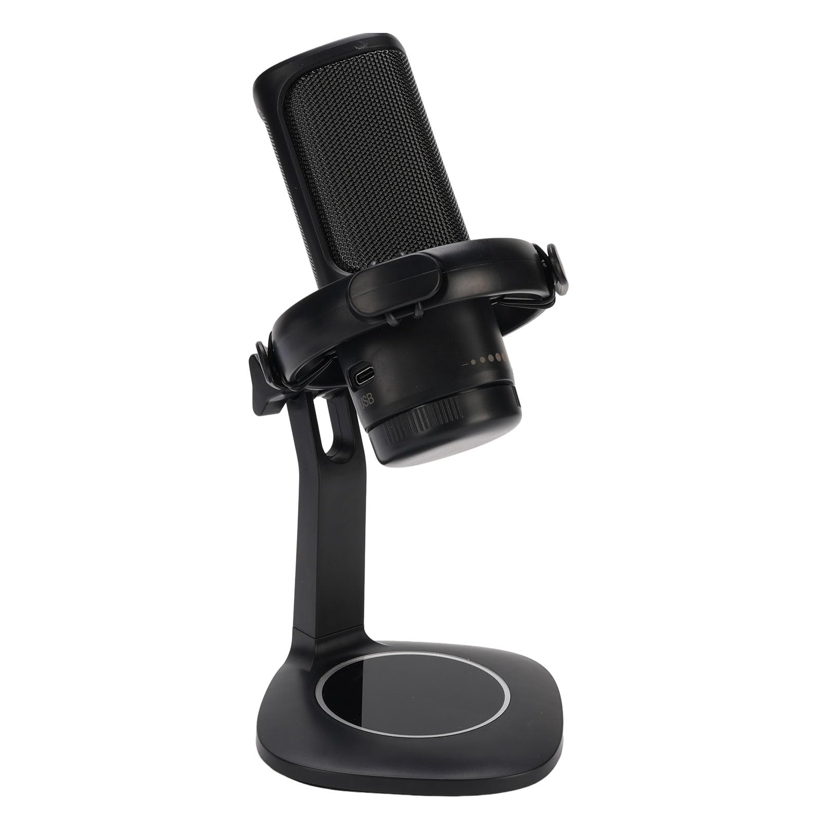Microfono USB da gioco Microfono a condensatore RGB cardioide da tavolo con filtro anti-pop Streaming Podcasting Connessione di tipo C Configurazione studio di registrazione per