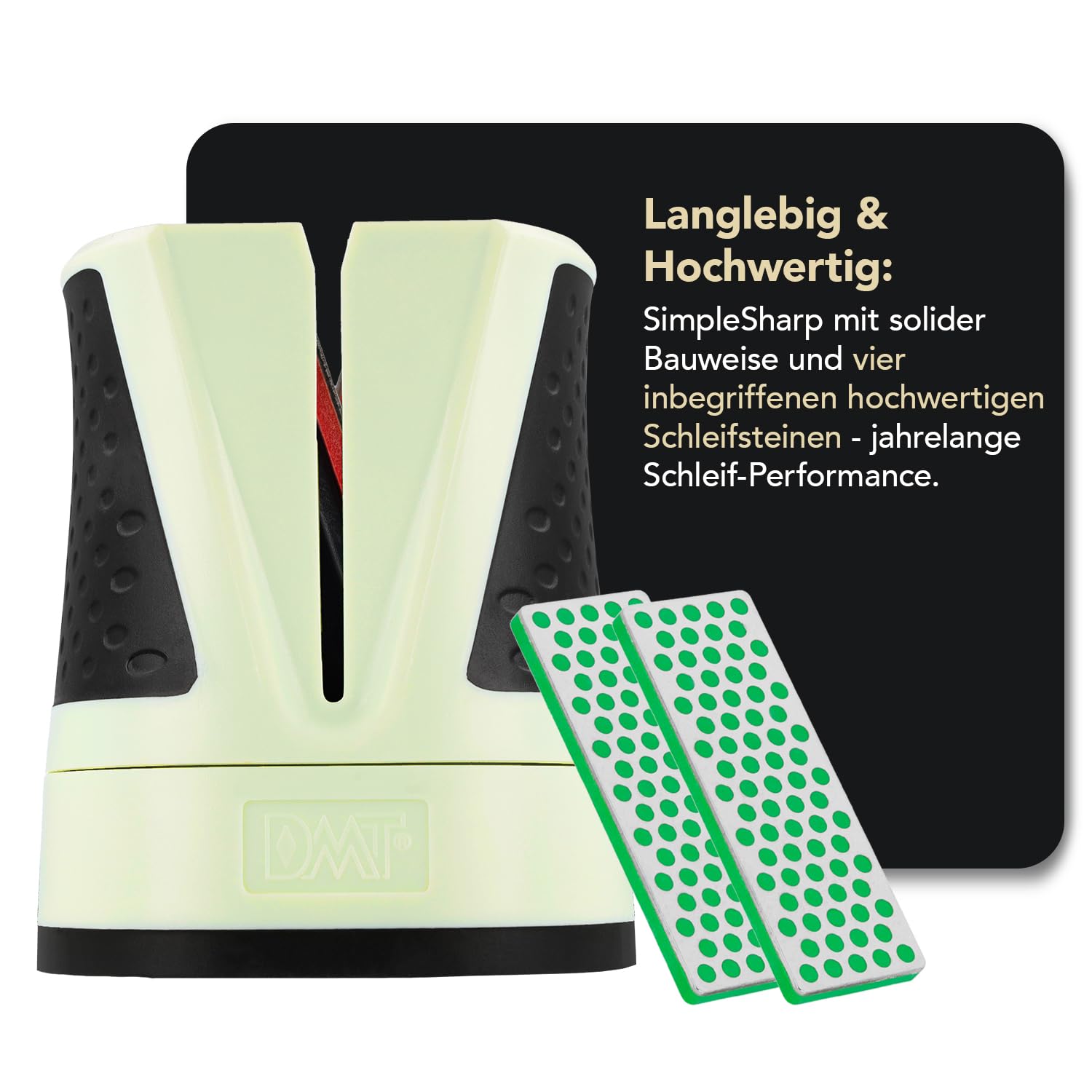 DMT SimpleSharp Mint Bundle Fein & Extrafein | Diamant Messerschärfer für rasiermesserscharfe Klingen mit perfektem Schleifwinkel | Schärft Messer beidseitig mit extraharten Diamant-Steinen
