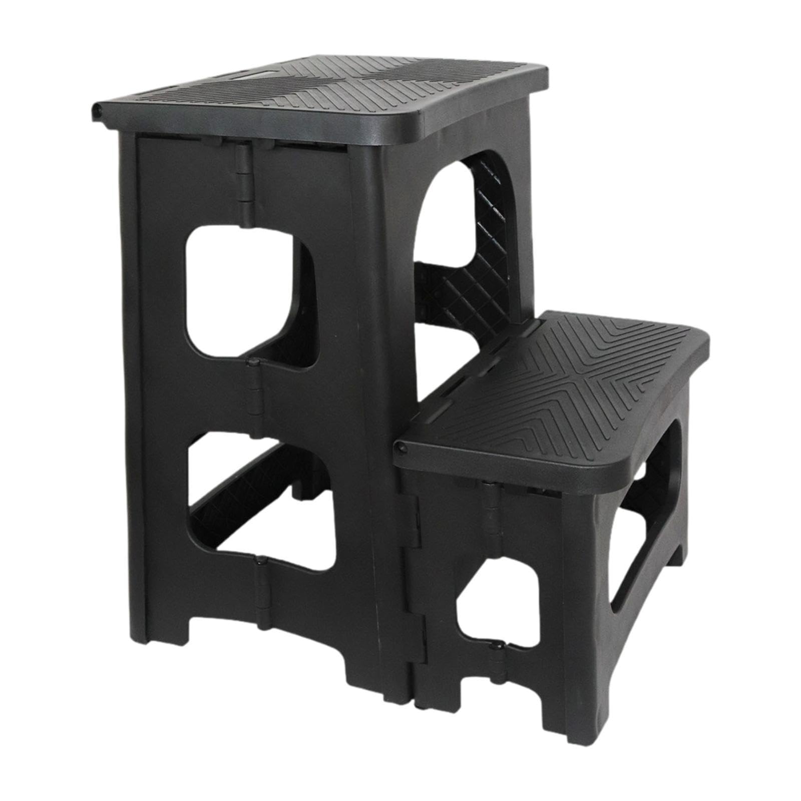 Taburete/escalera Plegable de Dos Peldaños Fabricado en Material PP Resistente con Función Plegable Que Ahorra Espacio para Cocina, Baño Domést
