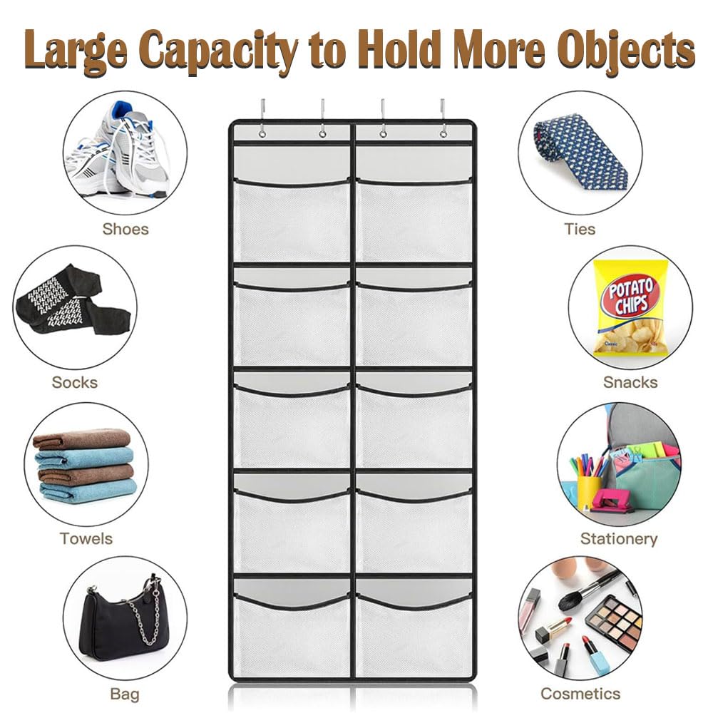 Étagère Tissu 5 Poches Lifewit Organisateur Suspendu Porte - 5 Poches - Gris - 33,5x12x122,5 Cm - Rangement Placard, Salle De Bain Rangement Chambre Salle Bain