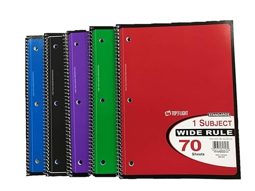 TOP FLIGHT WB70PF 4510816 Cuaderno de regla ancha, hoja microperforada, 70 hojas, encuadernación con alambre      Productos de oficina