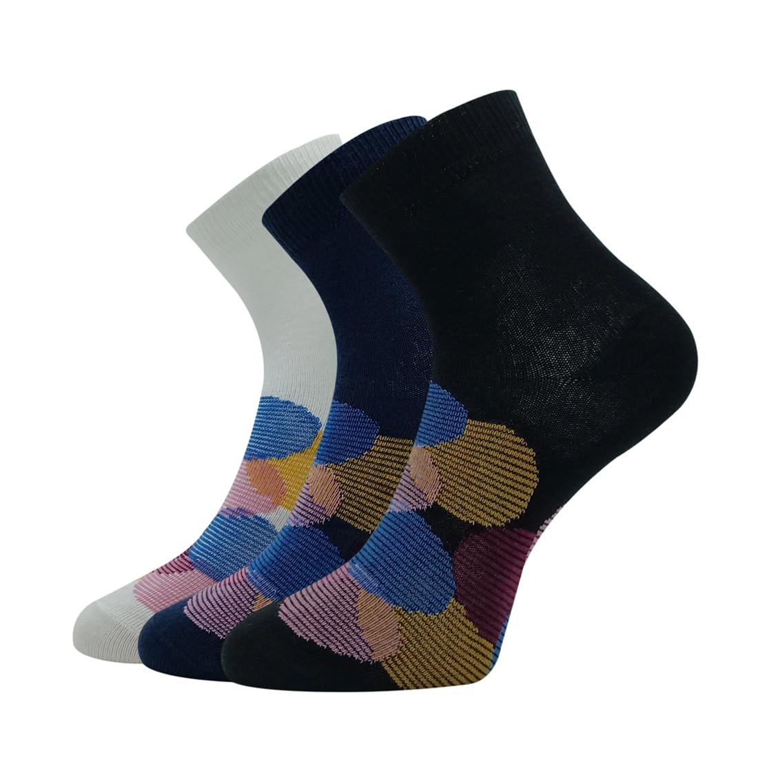 allen solly Women's Cotton Quarter Length Socks (Pack of 3) White, Denim Blue, Black-picture-18