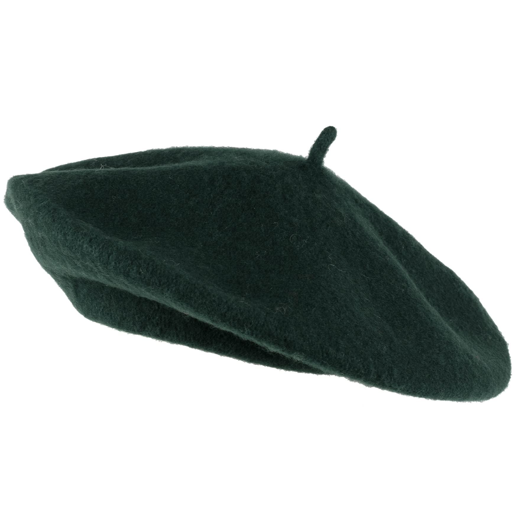 Hat To SocksWool Blend French Beret for Men and Women in Plain Colours (Green), Green, One size