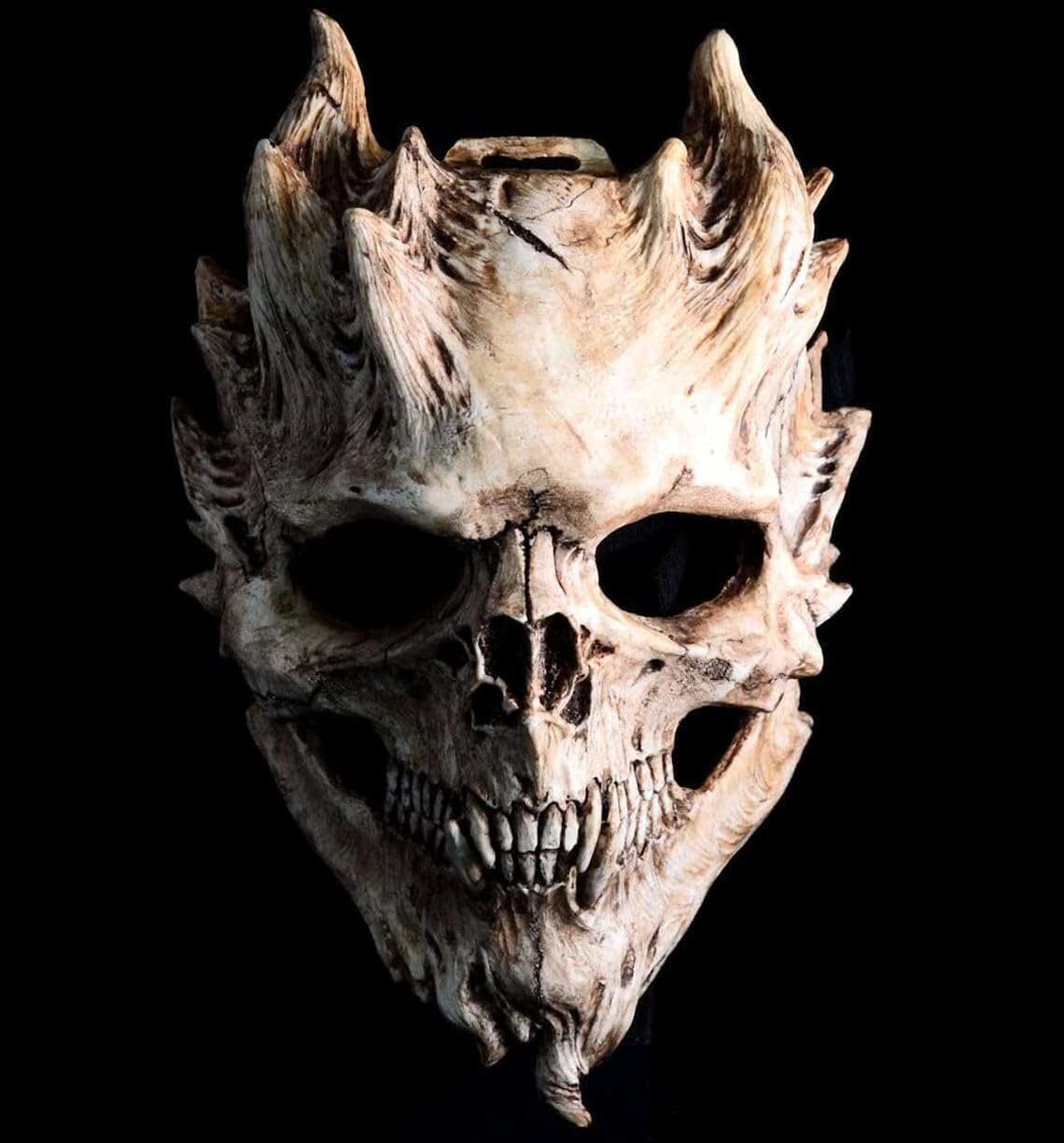 Applysu Halloween Scary Skull Mask Demon Creepy Skeleton Mask Horror Evil Latex Full Head Helmet Masquerade Party Cosplay Props