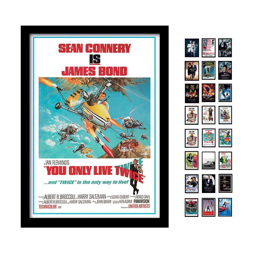 iPosters James Bond You Only Live Twice One Sheet A3 Framed Print, black