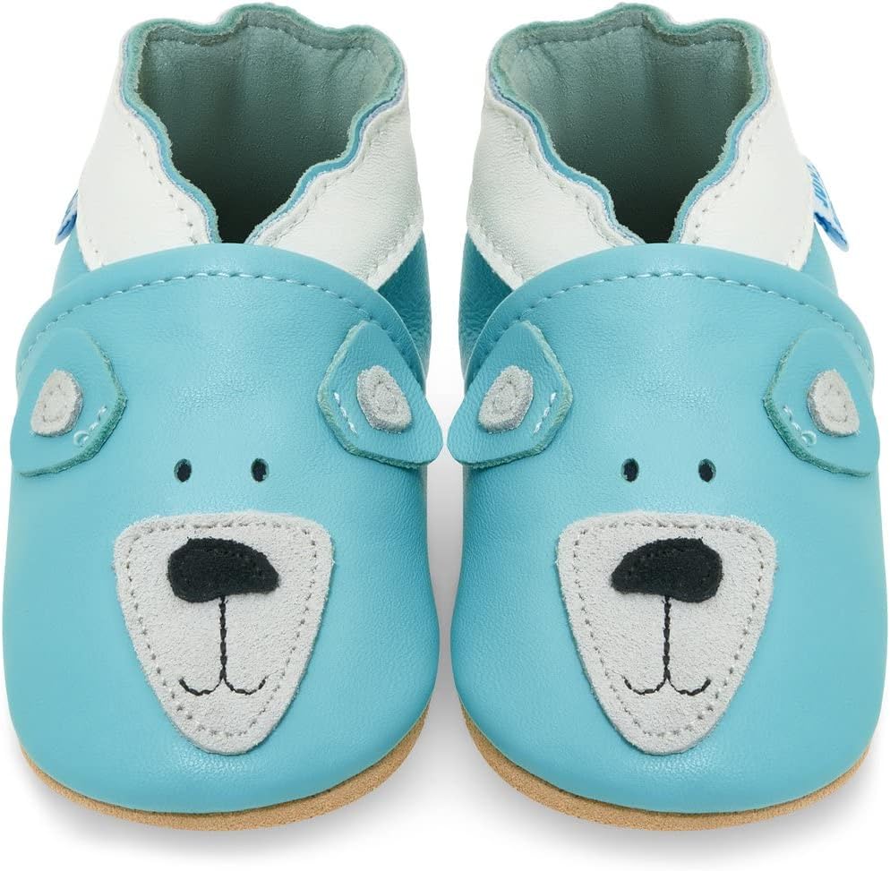 JUICY BUMBLES Soft Leather Baby Shoes - Crib Shoes with Suede Soles