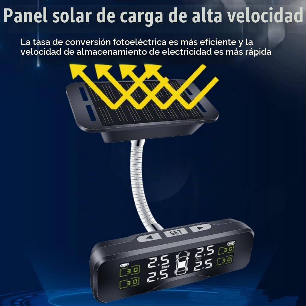 Sistema de Monitoreo Sensor de presión de neumáticos Ajuste de ángulo libre con pantalla LCD TPMS Monitor de presión detector universal para coche en tiempo Real con válvula externa