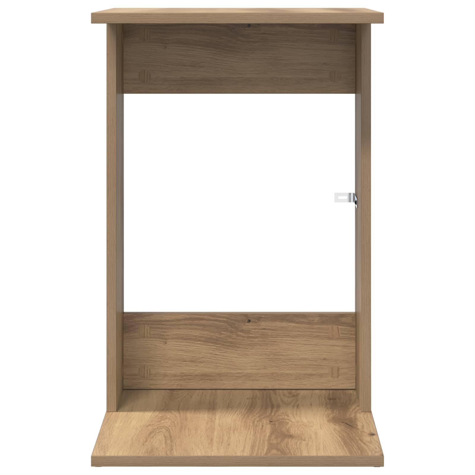 Mesa auxiliar de madera de roble Artisan, 40 x 38 x 62,5 cm, rectangular, para salón, dormitorio, pasillo, con estante para lámpara, bebida, libro y decoración junto al sofá, cama, sillón