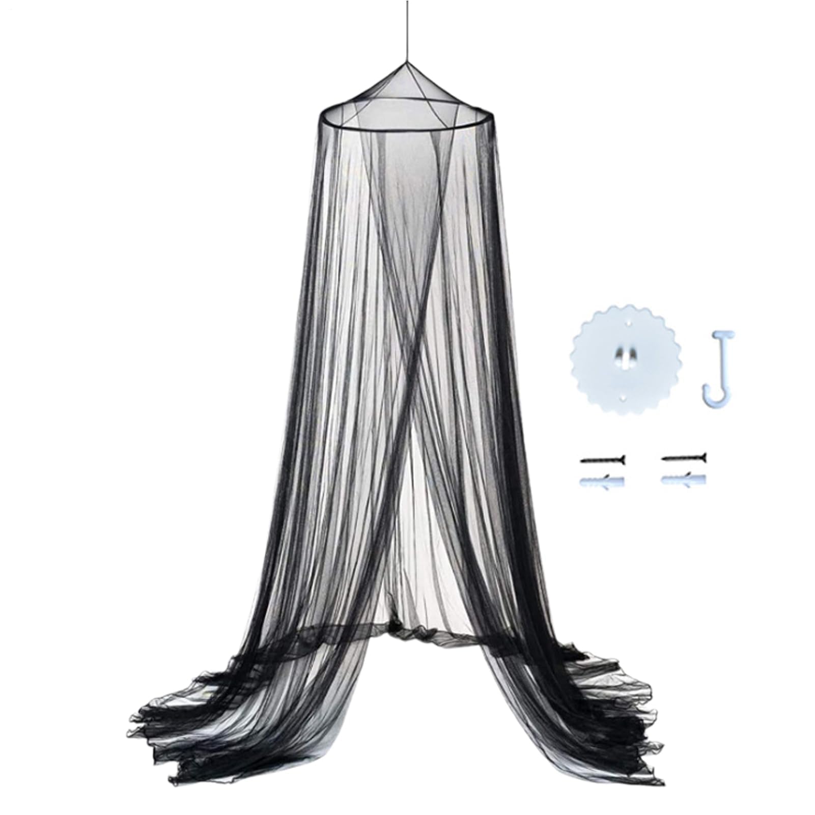 Muiltvoe Girls Bed Canopy, Elegant Dome-Shaped Decor, Ceiling Canopy Twin Tent Bed for, Home, Apartment, Dorm, Hotel, Travel, Camping, Large