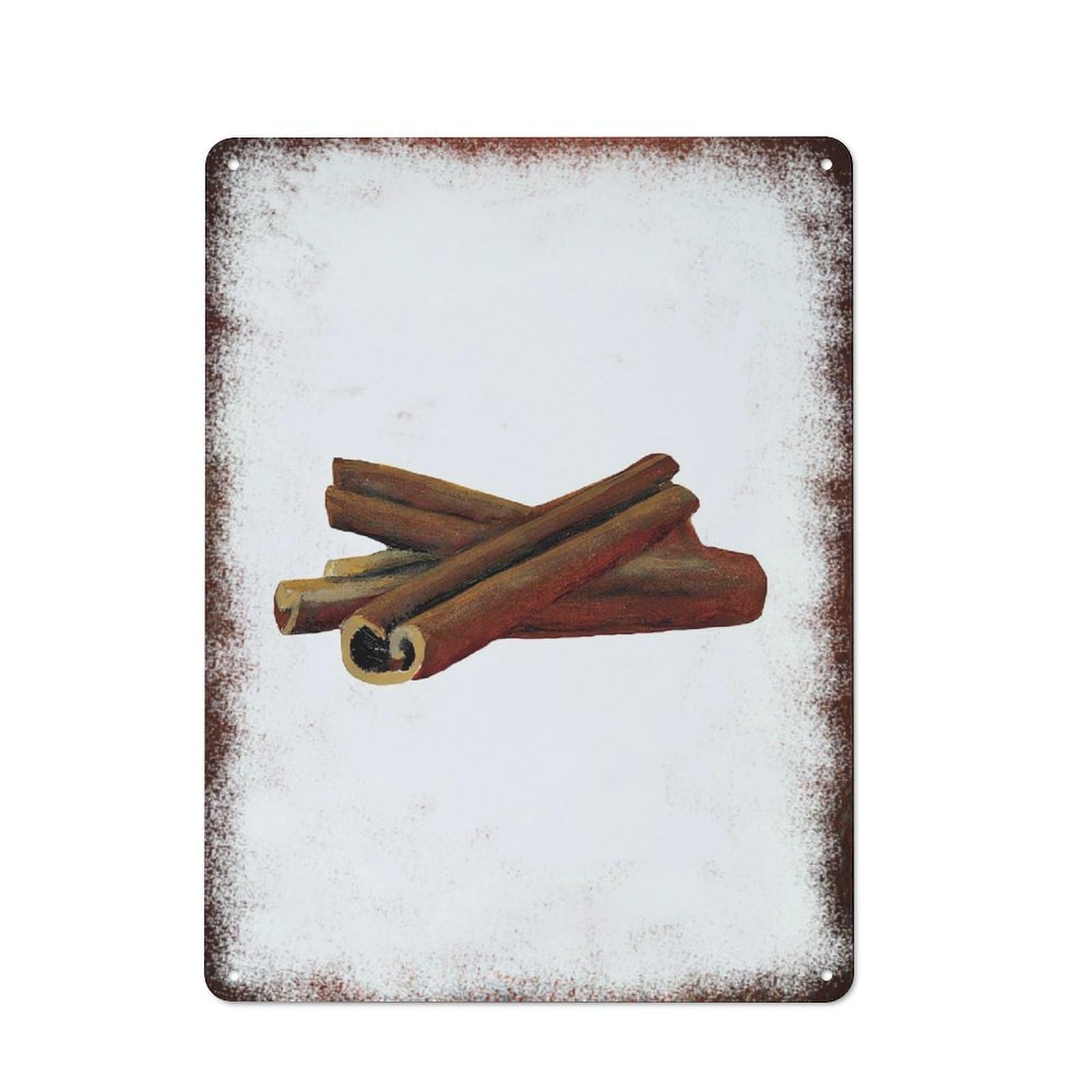 Metal Tin Sign Cinnamon Stick Minimalist Pattern Vintage Rustic Wall Art Kitchen Bathroom Bedroom Living Room Cafe Farmhouse Entryway Office Garage Home Bar Laundry Room Porch Patio 8x12 Inch