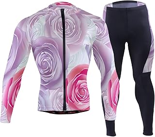 Pantalones acolchados 3D para ciclismo al aire libre, con rosas coloridas, para deportes al aire libre, otoño, otoño