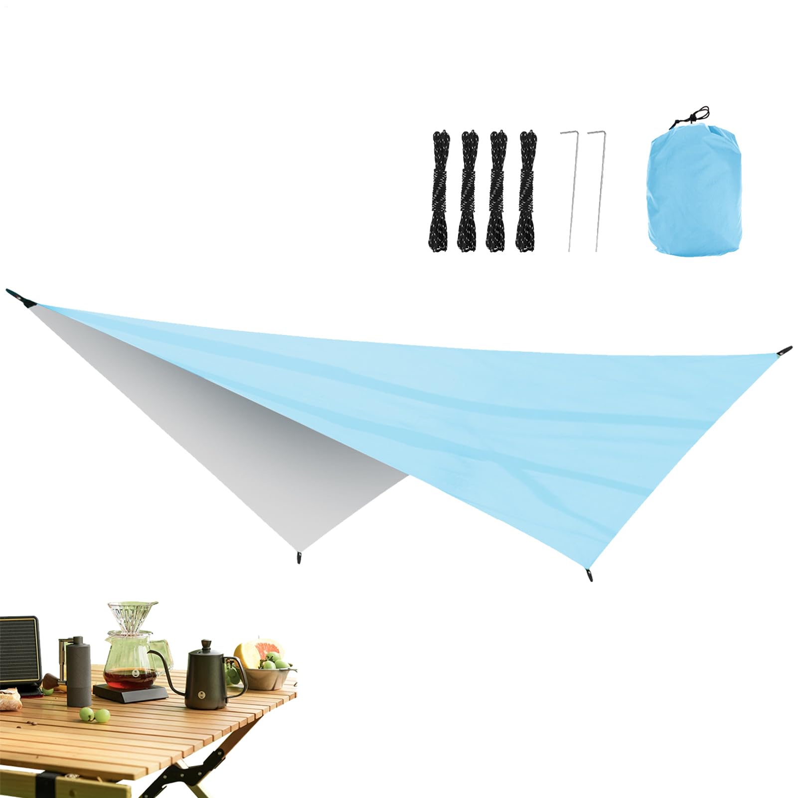 Toldo para sombra transpirable e impermeable para cenas en el patio o acampadas en la montaña