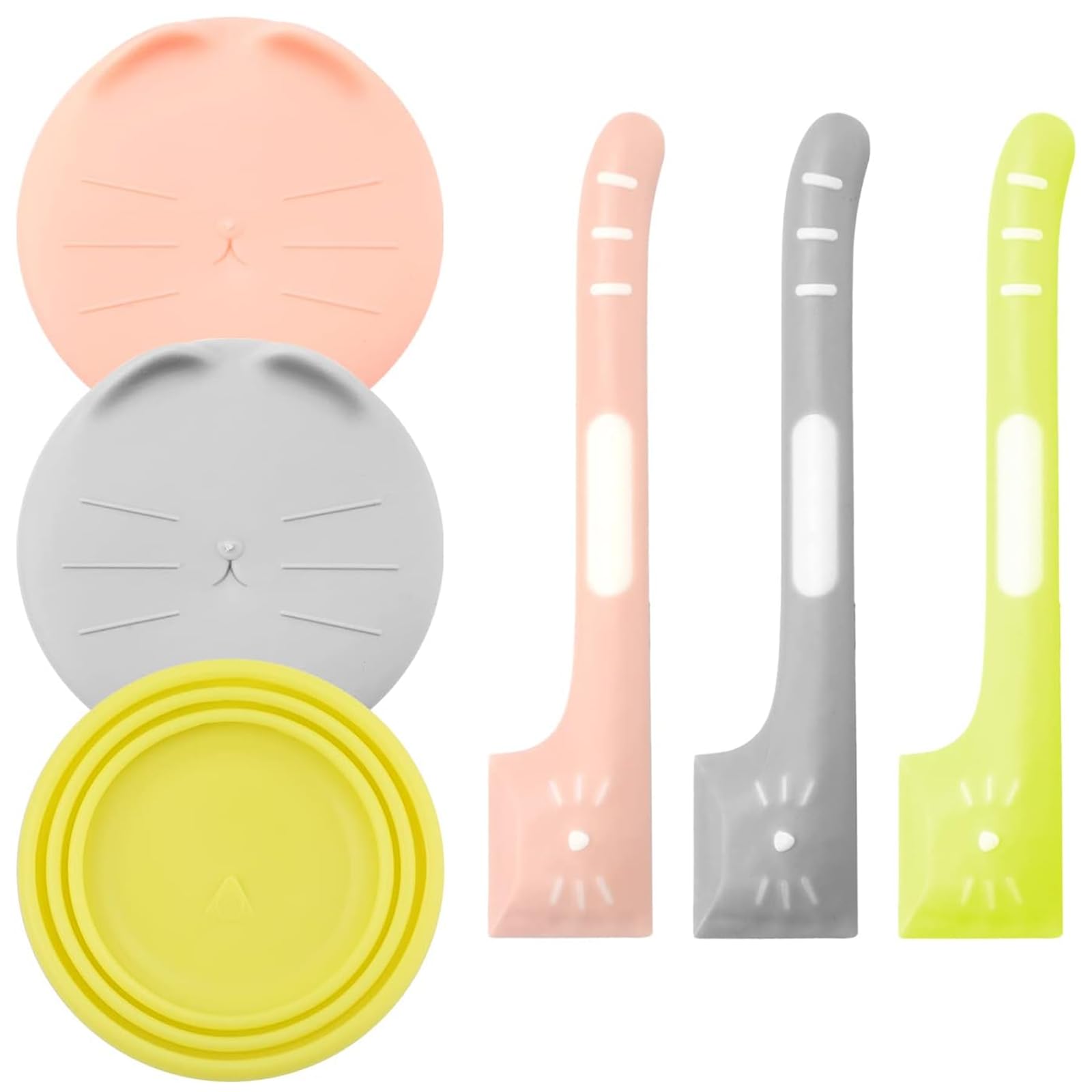 Paquet de 6 Couvercle Silicone de Conserve Cuillères à Nourriture pour Chats pour le Stockage des Aliments Humides