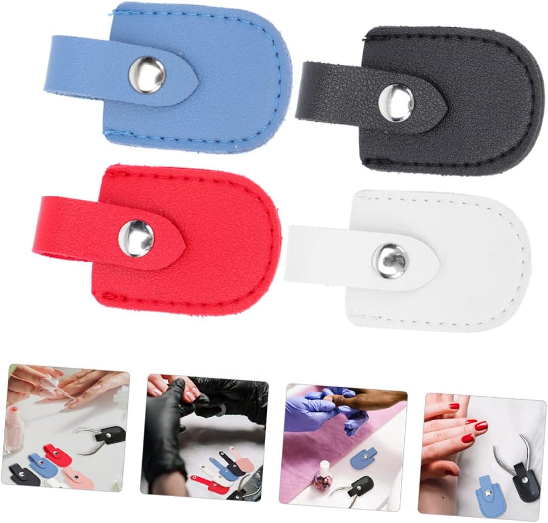FOMIYES 4pcs Nail Clippers for Women Cuticle Clipper Pouch Pu Cuticle Cutters Bag Fingernail Scissors Holder Scissor Pouch