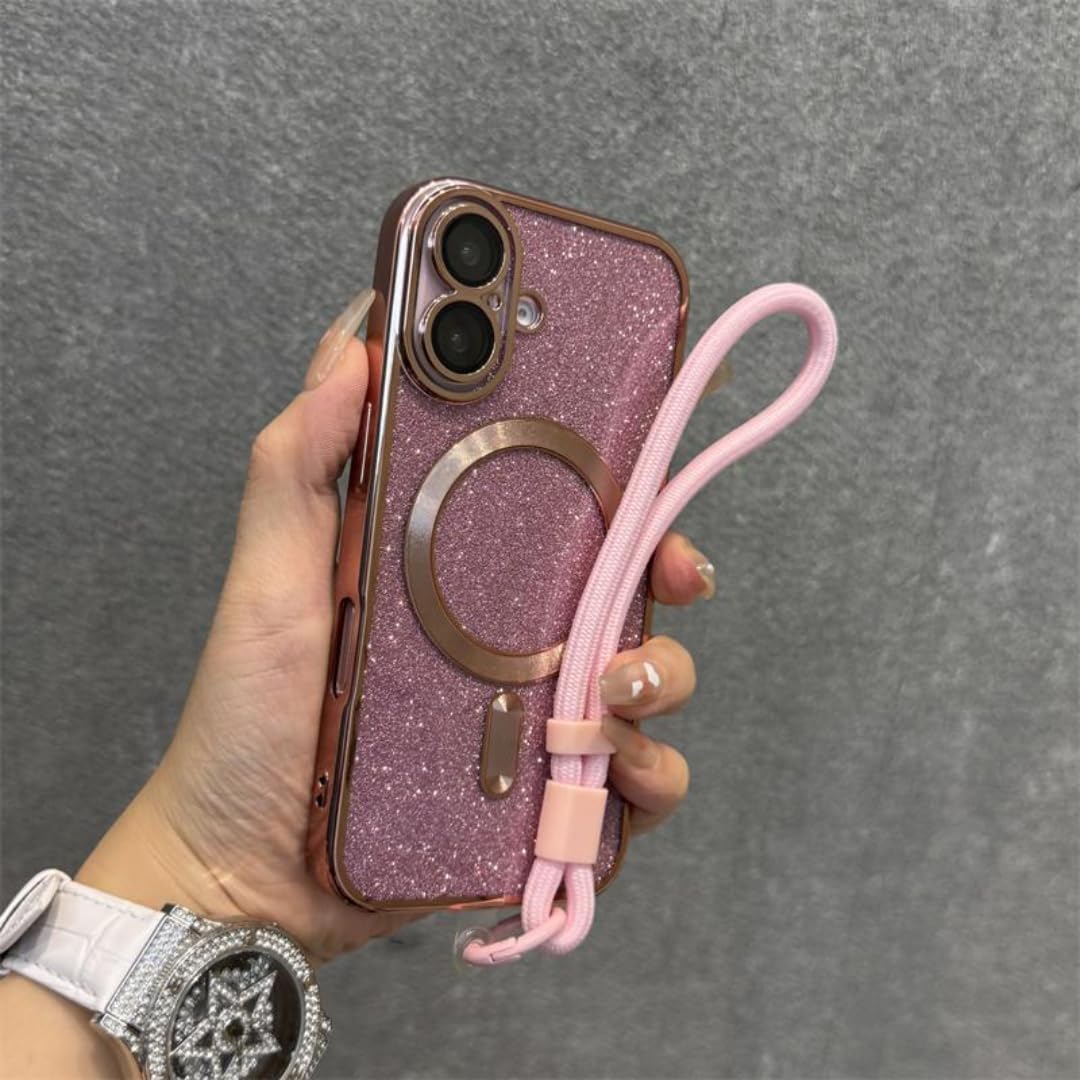 Coque iPhone 12 Pro rose avec cordelette idéale pour voyage et sortie - 8