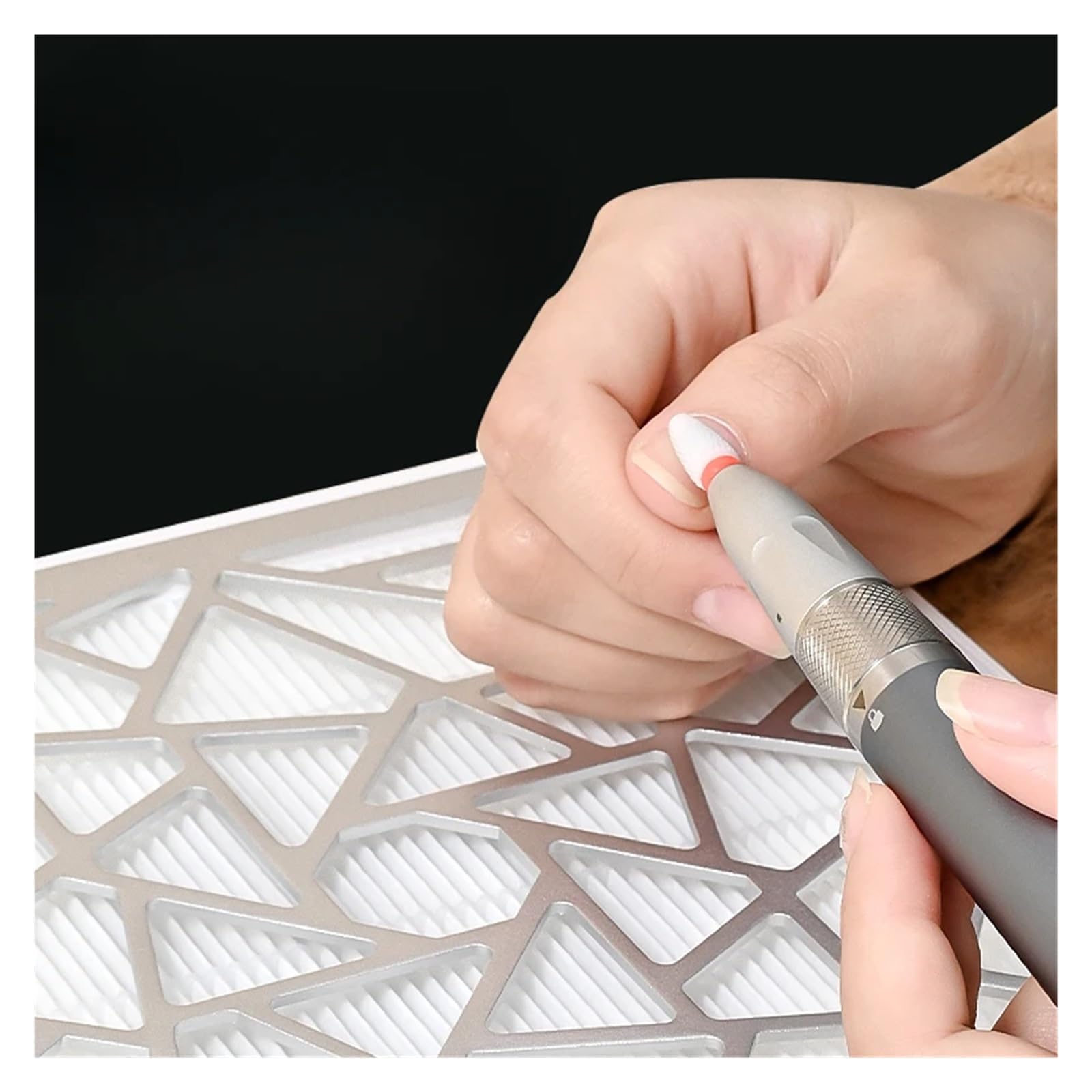 MRKU Ponceuse à Ongles avec collecteur de poussière, Filtre Lavable, Aspiration silencieuse, aspirateur pour manucure, Grand Format, élimine Les résidus sans Laisser de Traces de poussière, incrusté